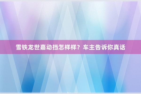 雪铁龙世嘉动挡怎样样？车主告诉你真话